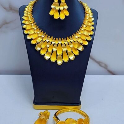 Luxury Teardrop Gold Statement Jewelry Set