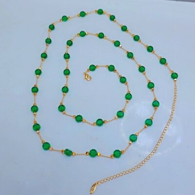 Luxury Emerald Green Beaded Chain Set
