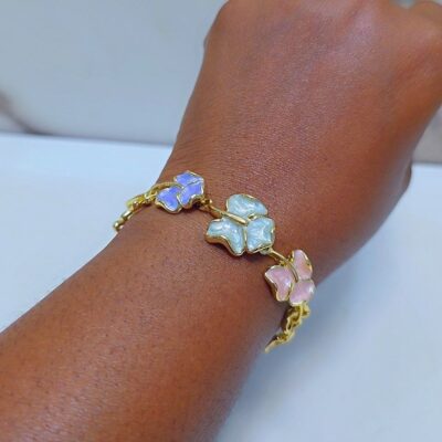 Luxury Pastel Butterfly Charm Bracelet