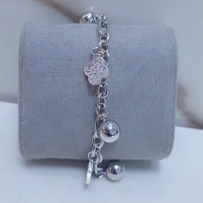 Luxury Silver Clover Charm Bracelet