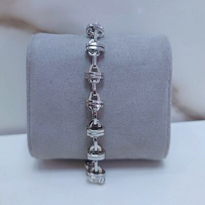 Luxury Silver Beaded Link Bracelet